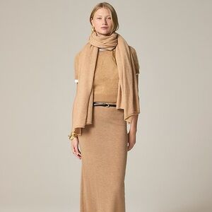 J. Crew Oversized Cashmere Wrap - heather Hthr Camel - like new